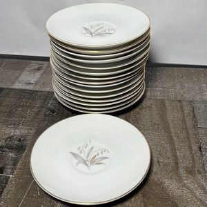 Kaysons Golden Rhapsody SAUCERS Vintage China Gold Trim 1960s Set 16